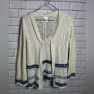 JUSTICE girls open front cardigan beige/size 12